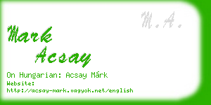 mark acsay business card