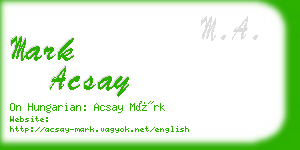 mark acsay business card